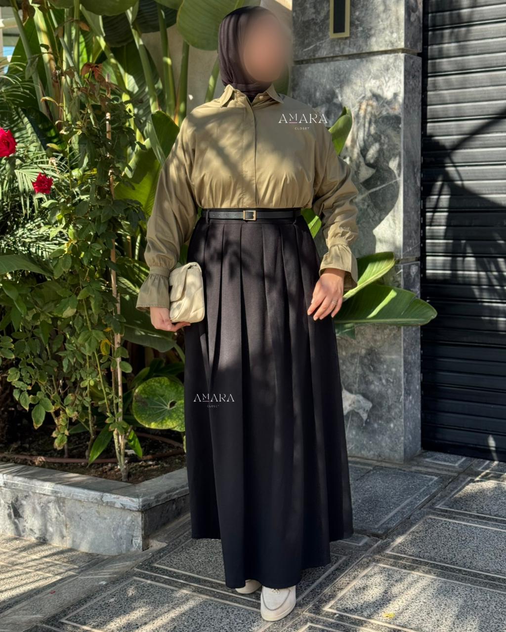 تنورة الشتاء مريحة مع قميص البوبلين لوك مثالي لهذا الموسم 6